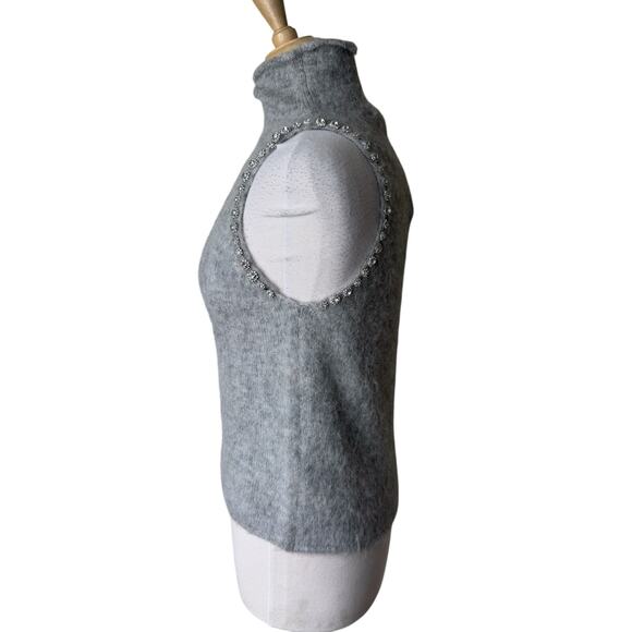 ZARA SS24 Grey Knit Sleeveless Top with Rhinestones 9598/262 Medium - Picture 6 of 7